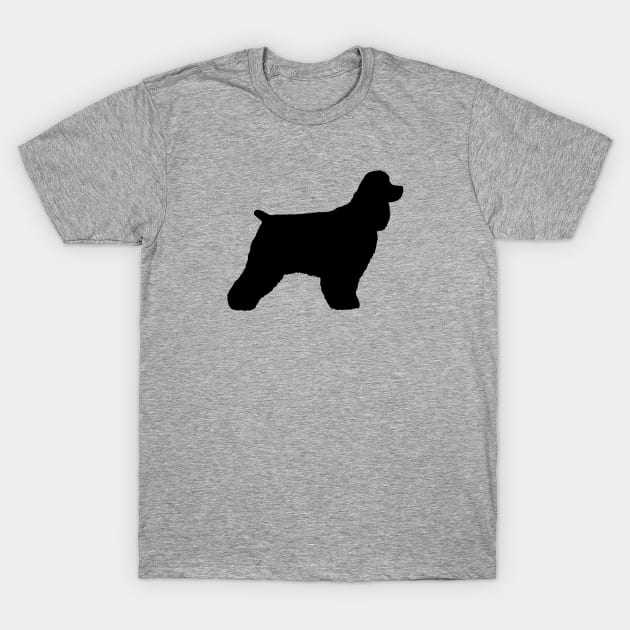 Black Cocker Spaniel Silhouette T-Shirt by Coffee Squirrel